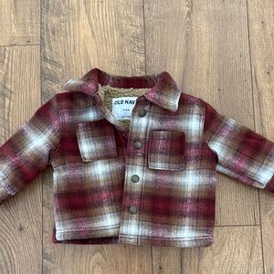 Old Navy Burgundy and White Plaid Jacket